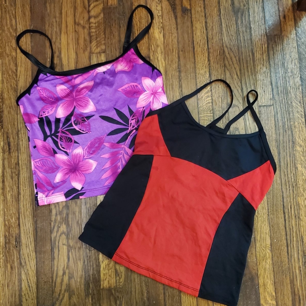 Vintage Purple and Red Bikini Tops
